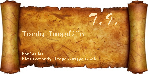 Tordy Imogén névjegykártya
